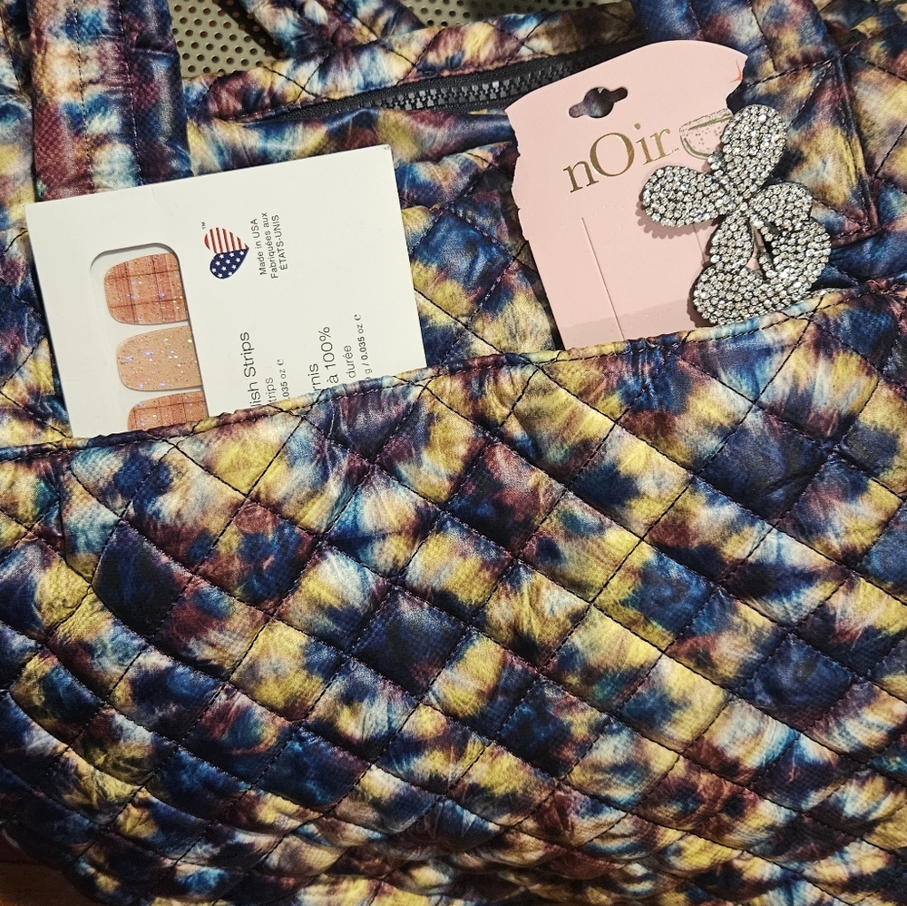 MZ Wallace TieDye Winter Prism Multicolor Quilted Tote. Nwot! - Picture 5 of 13